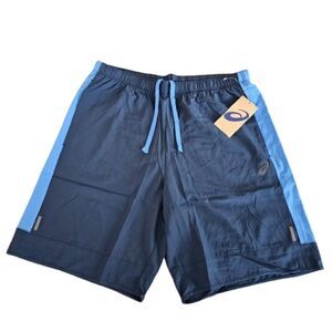 Asics Men's Navy Blue 9" Flat Front Training Shorts Size Large